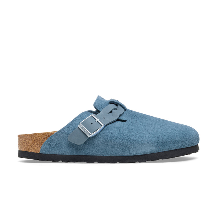 Boston Braided Elemental Blue Suede Leather side view