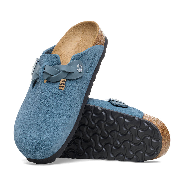 Boston Braided Elemental Blue Suede Leather sole view