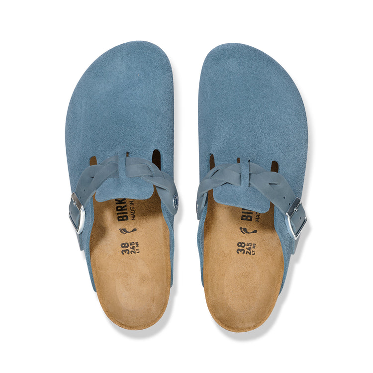 Boston Braided Elemental Blue Suede Leather top view