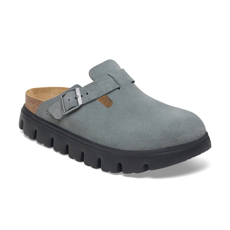 Birkenstock Boston Chunky Basalt Grey Suede Leather