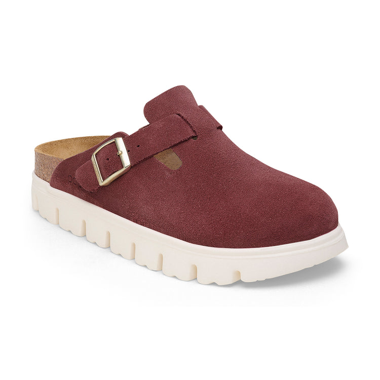 Birkenstock Boston Chunky Berry Crush Suede Leather