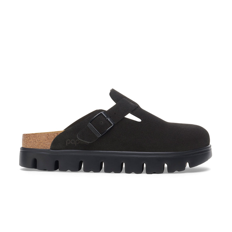 Birkenstock Boston Chunky Black Suede Leather side view