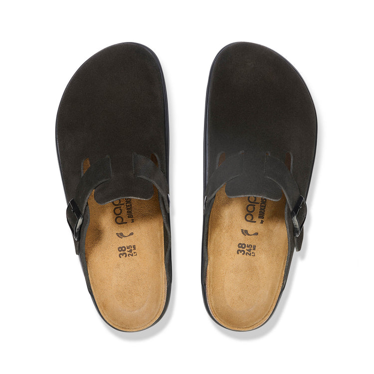 Birkenstock Boston Chunky Black Suede Leather top view