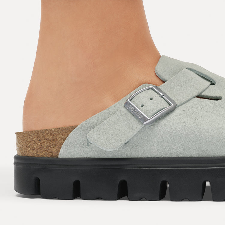Boston Chunky Pure Sage Suede Leather