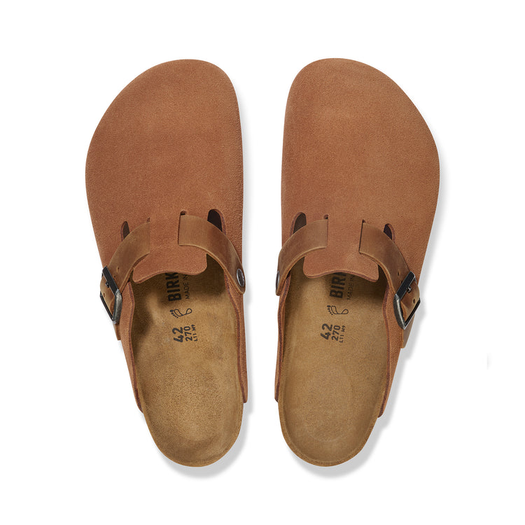 Birkenstock Boston Cognac Oiled/Suede Leather top view