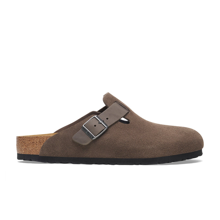 Birkenstock Boston Concrete Grey Oiled/Suede Leather side view