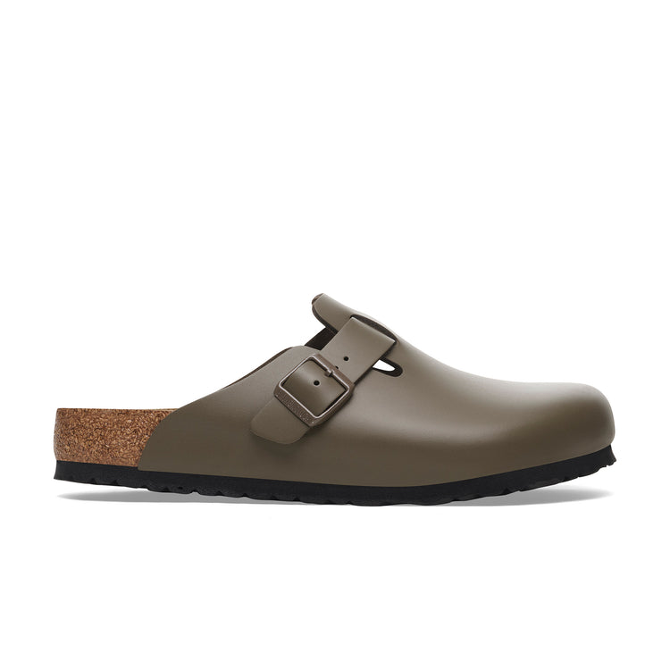 Birkenstock Boston Concrete Grey Smooth Leather side view