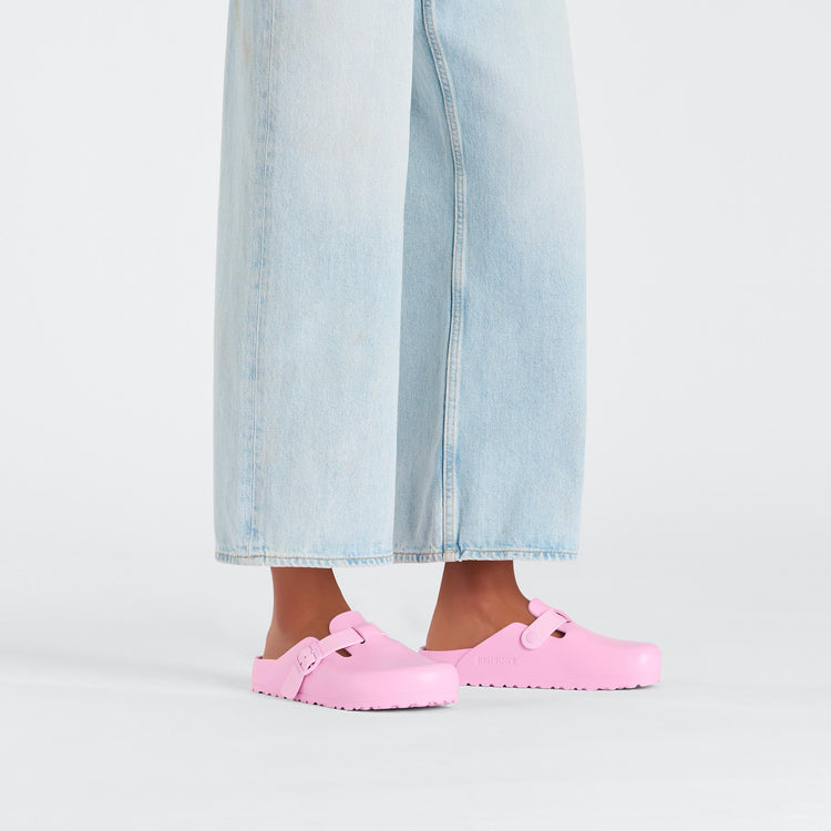 Birkenstock Boston EVA Fondant Pink on model 1