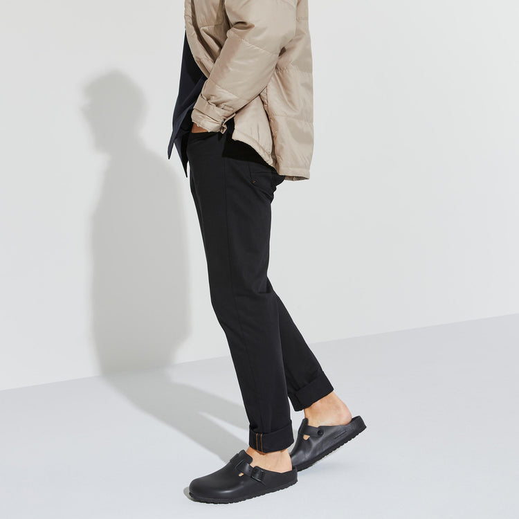 Birkenstock Boston Exquisite Black Natural Leather on model 2
