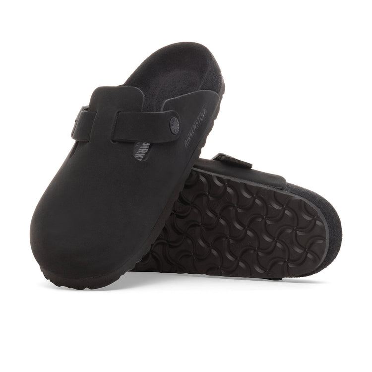 Birkenstock Boston Exquisite Black Nubuck Leather sole view