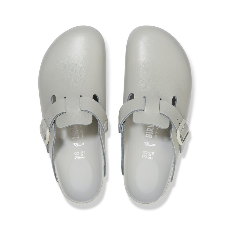 Birkenstock Boston Exquisite Mineral Grey Natural Leather top view