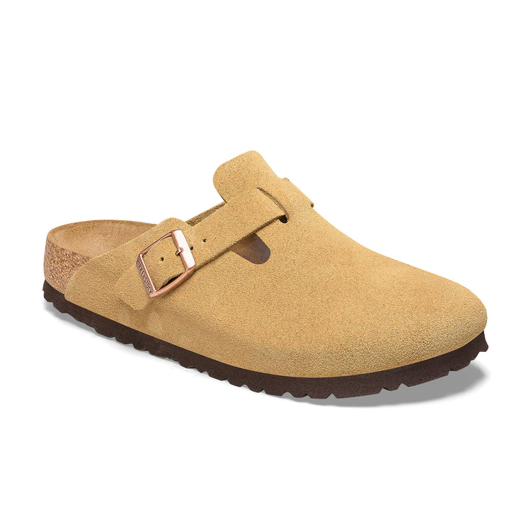 Birkenstock Boston Latte Cream Suede Leather