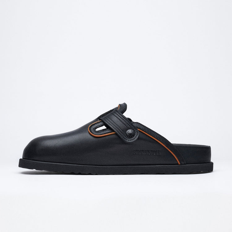 Birkenstock Australia Boston Leather Buckle Exquisite Black Nappa Leather detail alt view