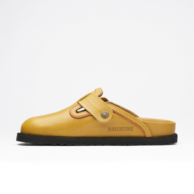 Birkenstock Australia Boston Leather Buckle Exquisite Mustard Brown Nappa Leather side alt view