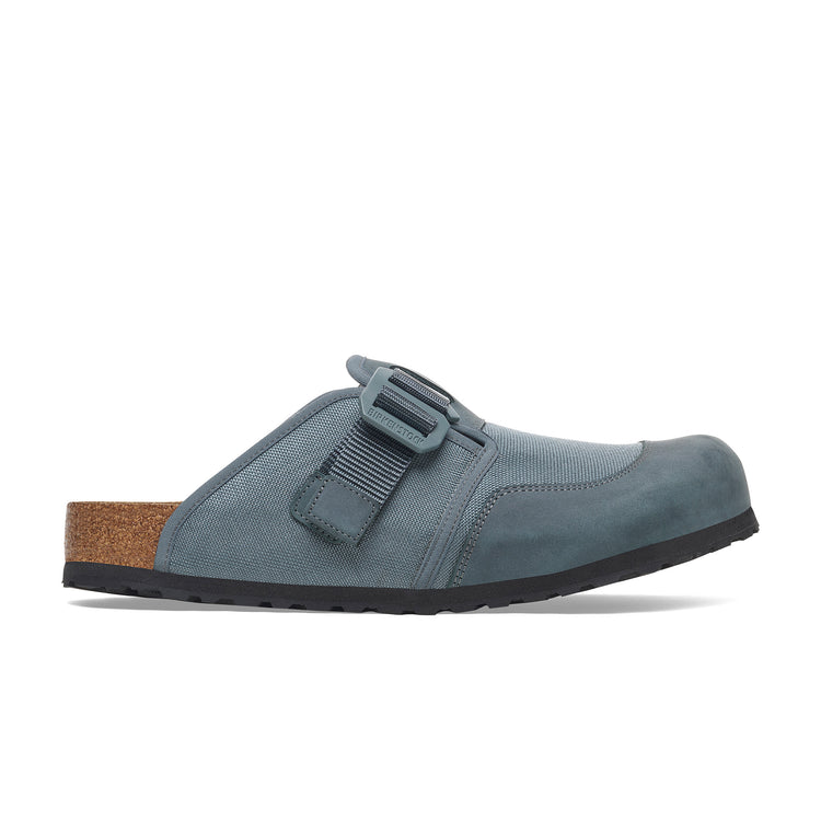 Birkenstock Boston Nova Basalt Grey Textile/Nubuck Leather side view