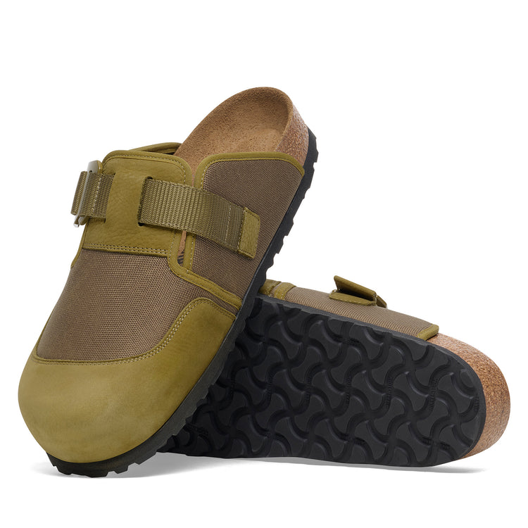 Birkenstock Boston Nova Textile/Nubuck Leather Pine Green sole view