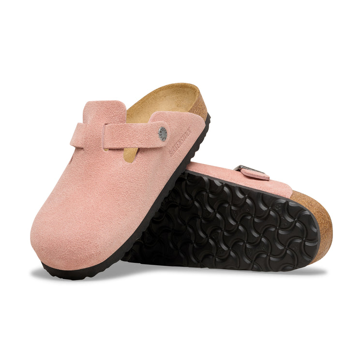 Birkenstock Australia Boston Pink Clay Suede Leather sole view