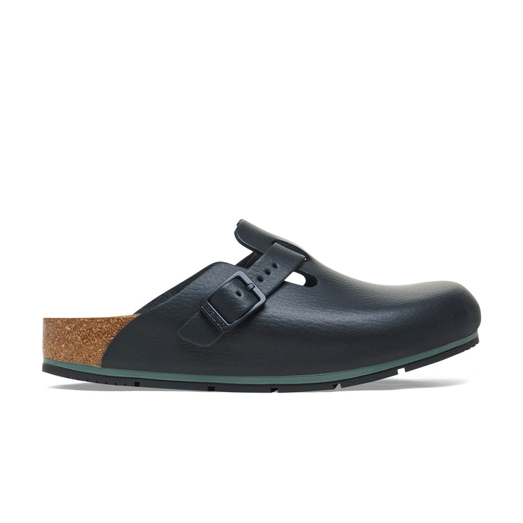 Birkenstock Boston Pro PU Coated Natural Leather Black side view