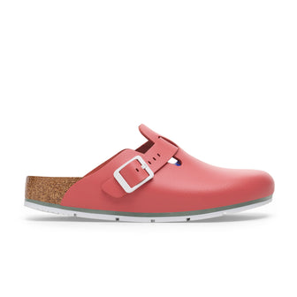 Birkenstock Boston Pro PU Coated Natural Leather Mars Red side view