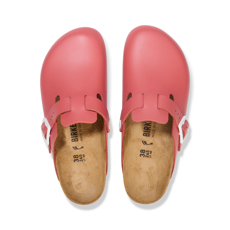 Birkenstock Boston Pro PU Coated Natural Leather Mars Red top view