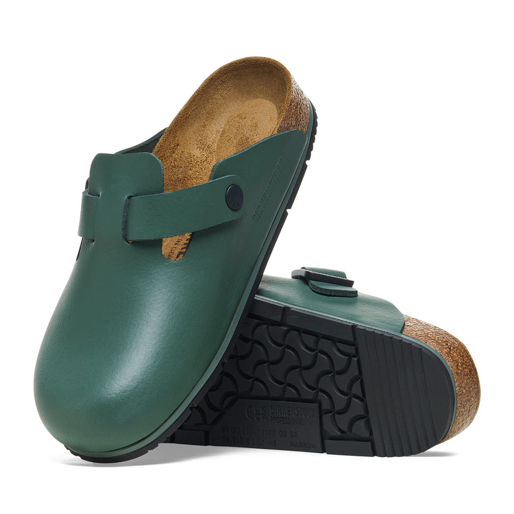 Birkenstock Boston Pro PU Coated Natural Leather Thyme sole view