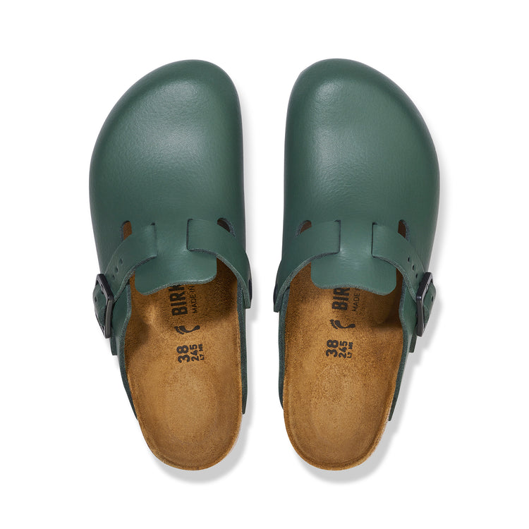 Birkenstock Boston Pro PU Coated Natural Leather Thyme top view