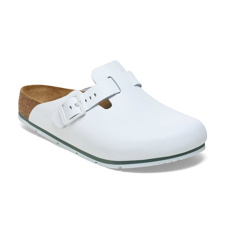 Birkenstock Boston Pro PU Coated Natural Leather White