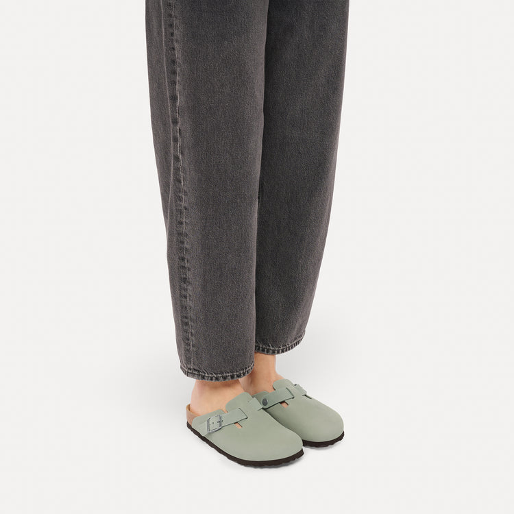 Birkenstock Australia Boston Pure Sage Oiled Leather On Model 1