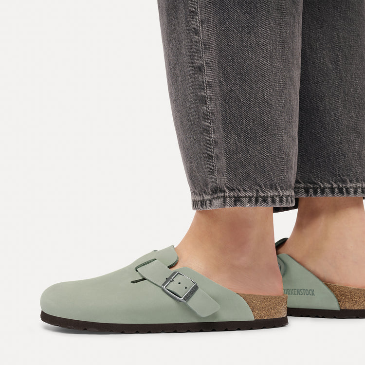 Birkenstock Australia Boston Pure Sage Oiled Leather On Model 2