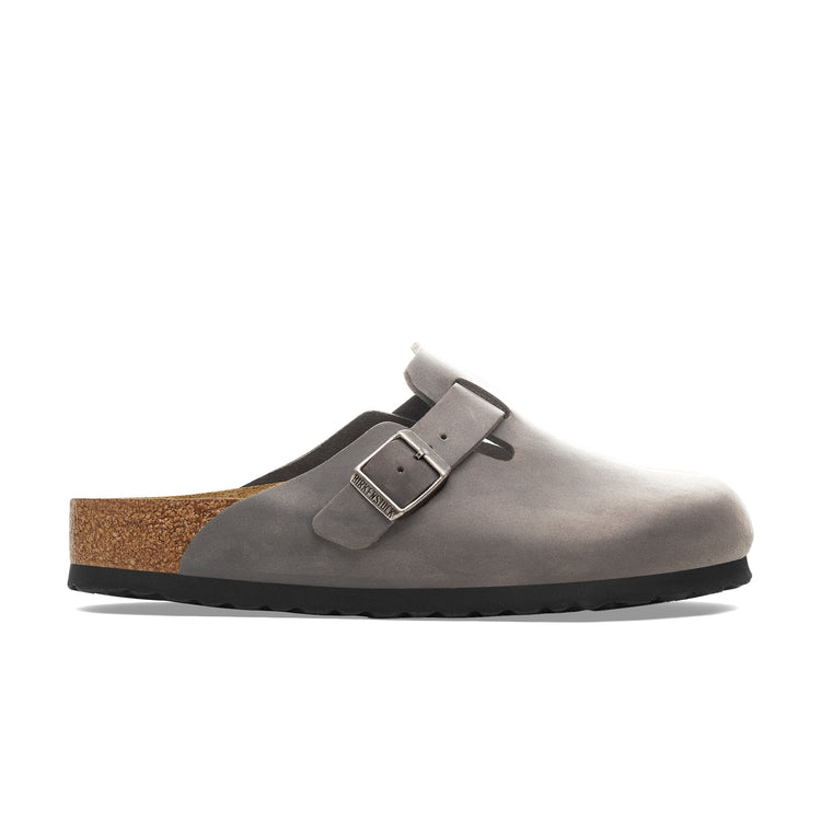 Birkenstock Australia Boston SFB Iron Oiled Leather side view