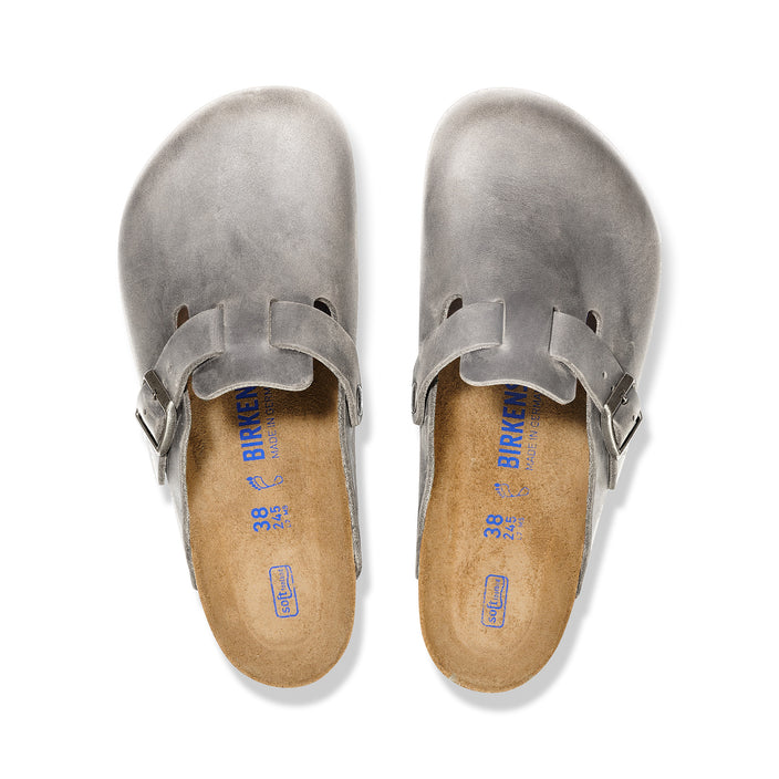 Birkenstock Australia Boston SFB Iron Oiled Leather top view
