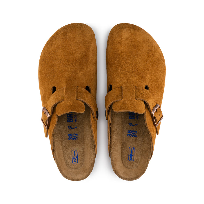 Birkenstock Boston SFB Mink Suede Leather top view