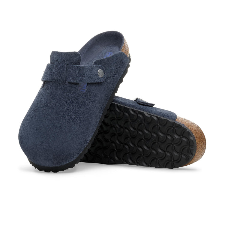 Birkenstock Australia Boston SFB New Navy Tonal Footbed Suede Leather sole view