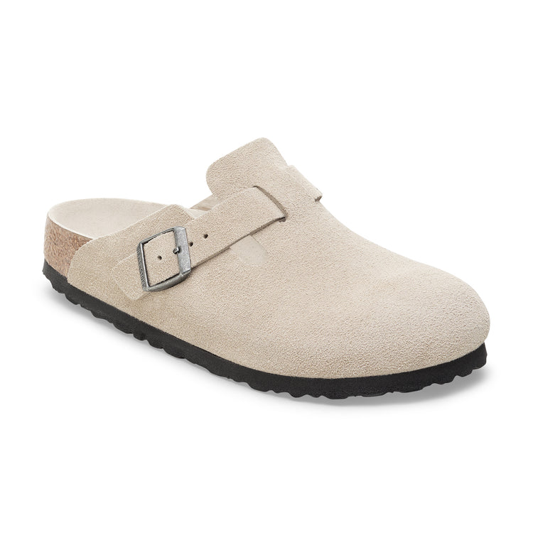 Birkenstock Boston SFB Oyster Tonal Footbed Suede Leather