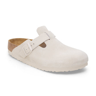 Birkenstock Boston SFB Antique White Suede Leather