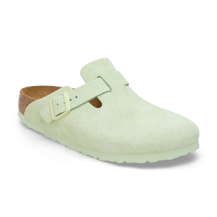 Birkenstock Boston SFB Faded Lime Suede Leather