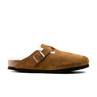 Birkenstock Boston Shearling Mink Suede Leather/Shearling side view