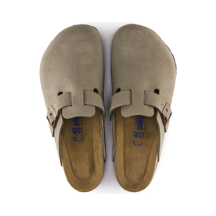 Birkenstock Boston SFB Taupe Suede Leather top view