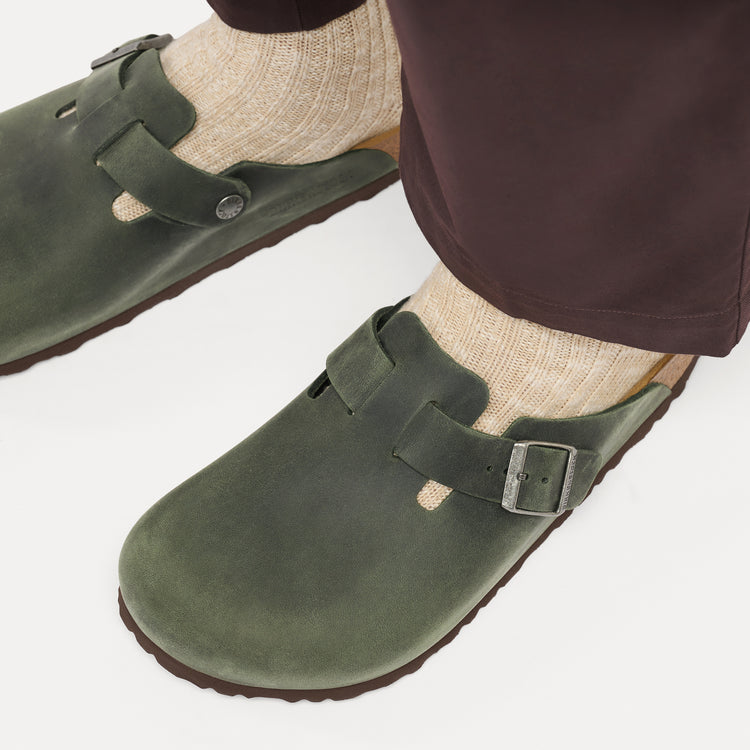 Birkenstock Australia Boston Thyme Oiled Leather On Model 2