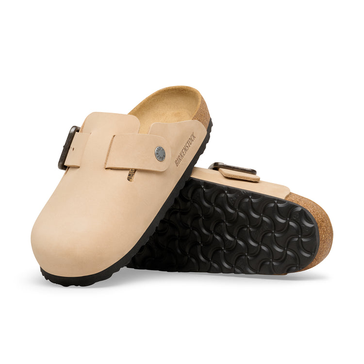 Birkenstock Australia Boston Wire Buckle Sandcastle Nubuck Leather sole view