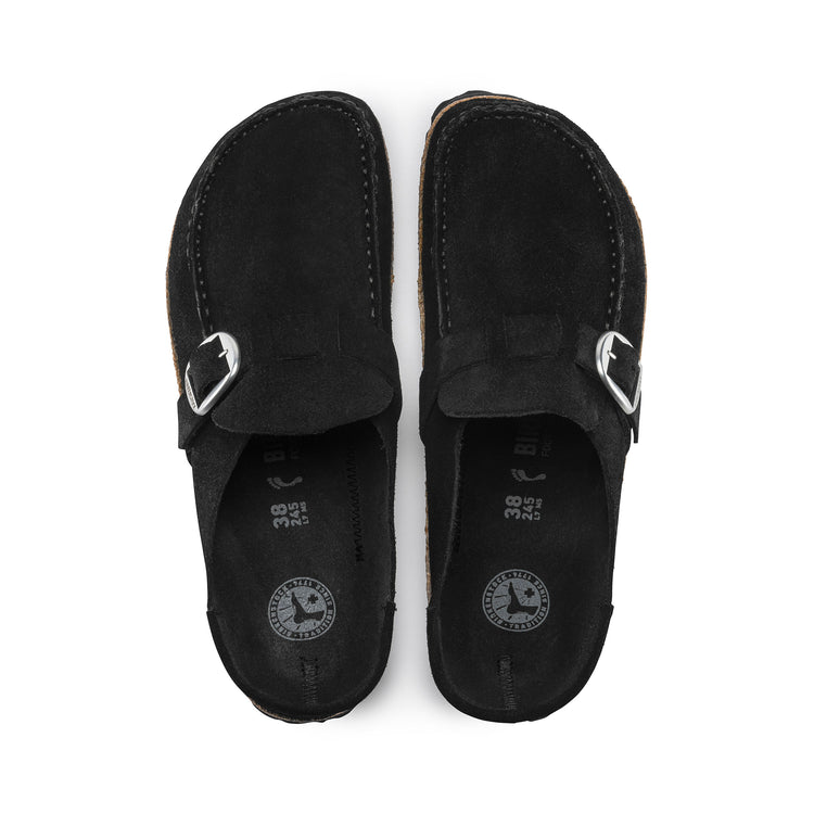 Birkenstock Buckley Black Suede Leather top view