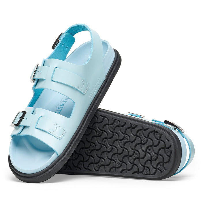 Birkenstock Cannes Natural Leather Mineral Blue sole view