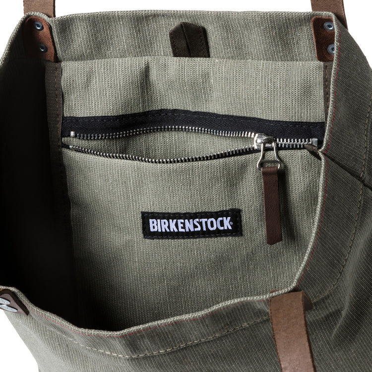 Birkenstock Cologne Bag Medium Olive Green Canvas pocket detail