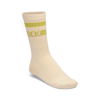 Birkenstock Australia Cotton Crew Stripe Socks Oatmeal/Archive Mid Green