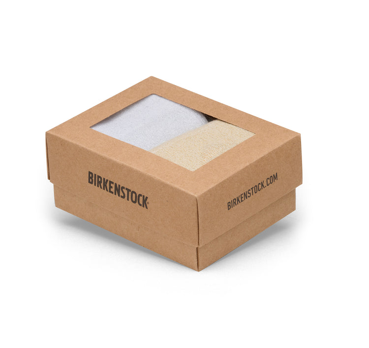 Birkenstock Australia Cotton Ribbed Socks 2-Pack Glitter Eggshell & Glitter White