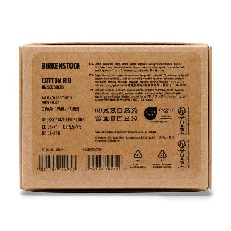Birkenstock Australia Cotton Ribbed Socks 2-Pack Glitter Eggshell & Glitter White Detail 2