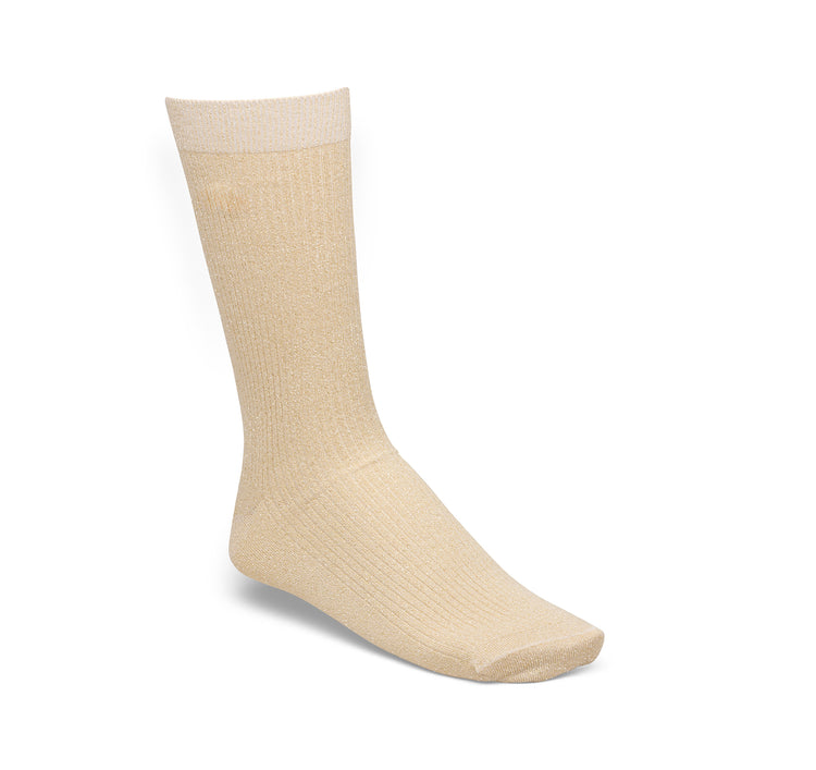 Birkenstock Australia Cotton Ribbed Socks 2-Pack Glitter Eggshell & Glitter White Pair 1