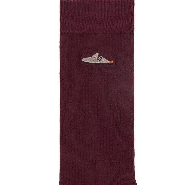 Birkenstock Australia Cotton Ribbed Socks Zinfandel Detail View