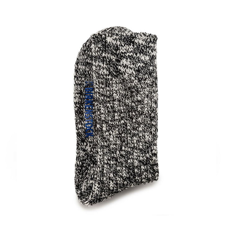 Birkenstock Cotton Slub Socks Black Grey texture folded view