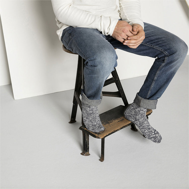 Birkenstock Cotton Slub Socks Blue White on model view